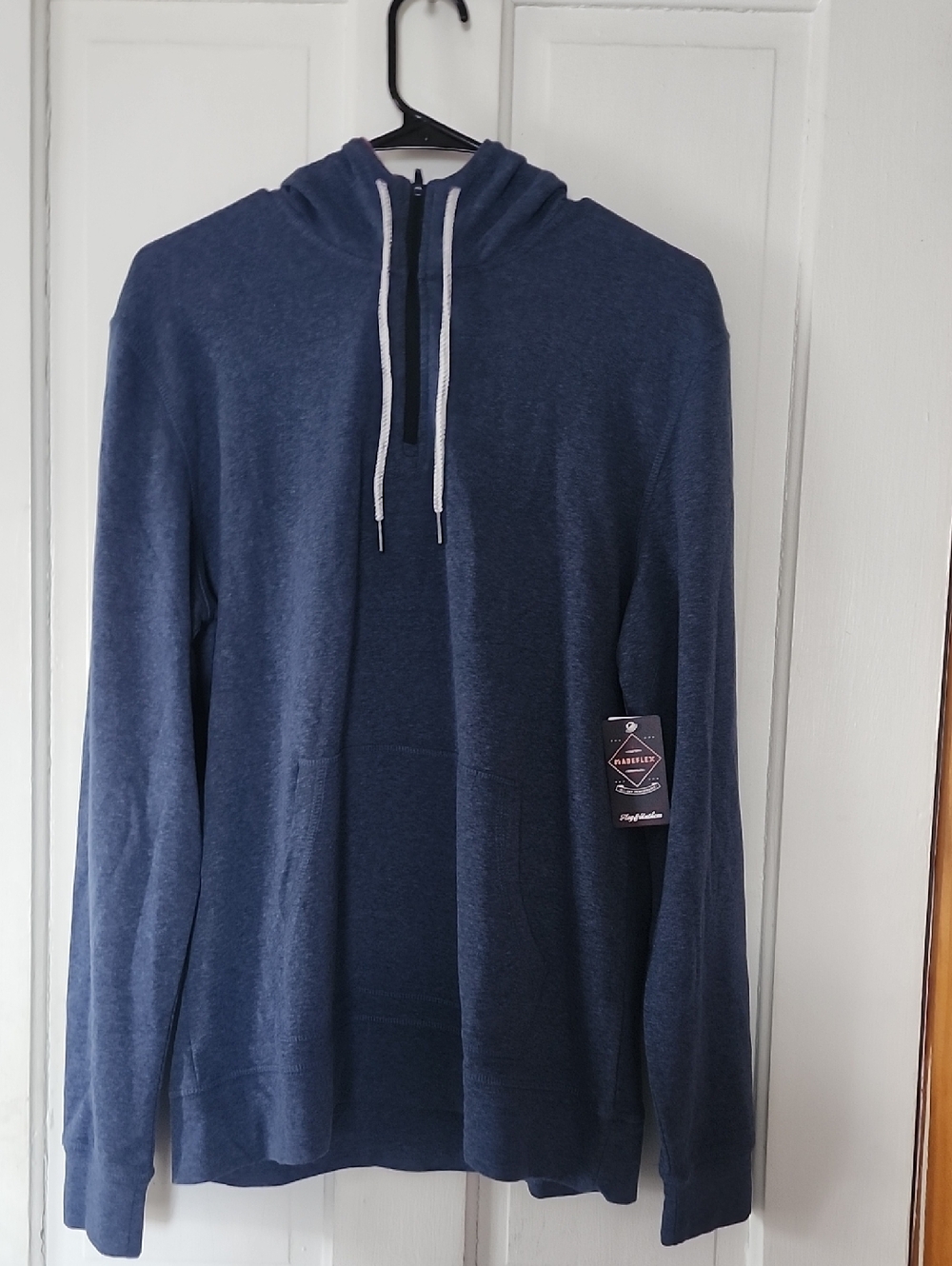Mens Navy Blue Zip-Up Hoodie Sweater